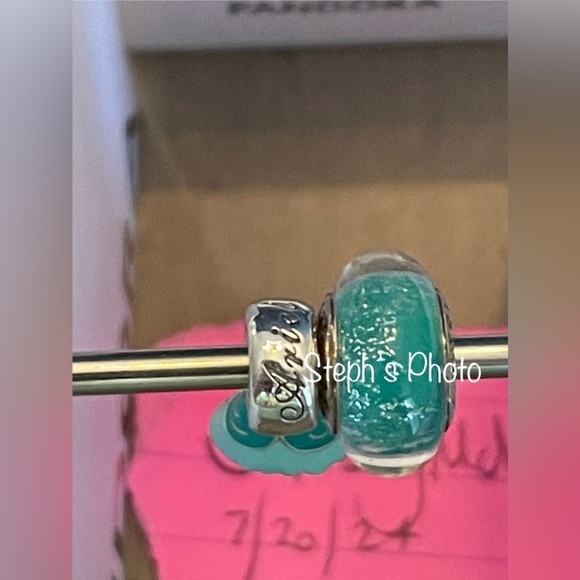 NIB Authentic Pandora x Disney Ariel dress dangle and Murano charm hard to find - Picture 2 of 9